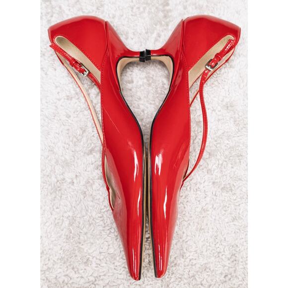 Zara Collection Red Faux Patent Leather Kitten Heels Buckle Womens EU 38 US 7 - Picture 11 of 15